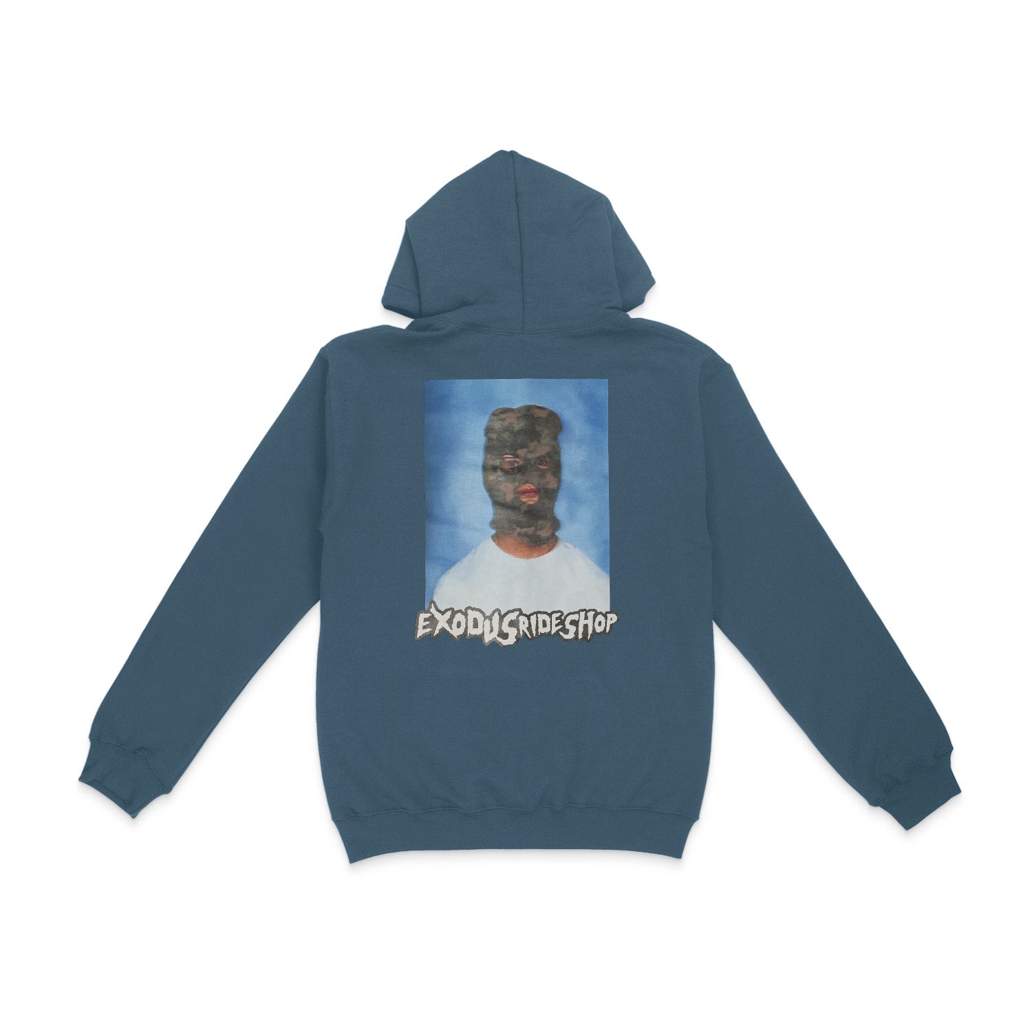 Denim Blue Exodus Ski Mask Hoodie