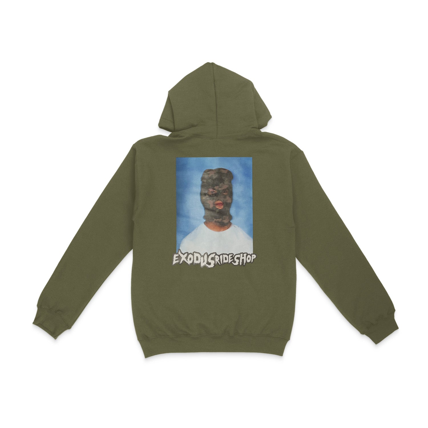 Military Green Exodus Ski Mask Hoodie