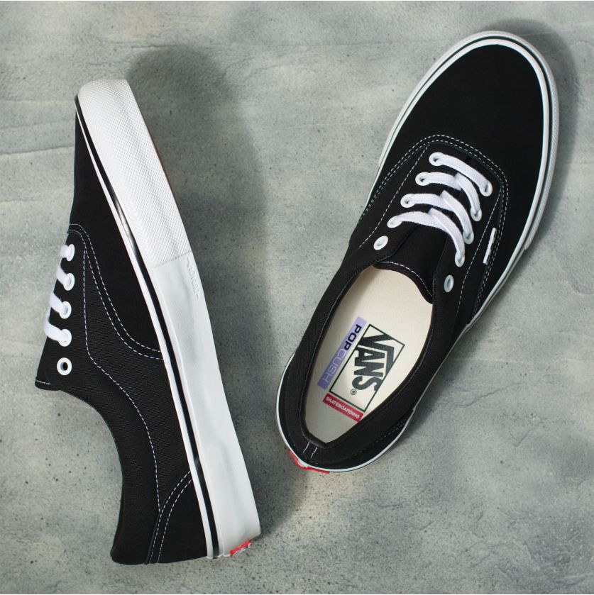 Black/White Skate Era Vans Skateboard Shoe Top