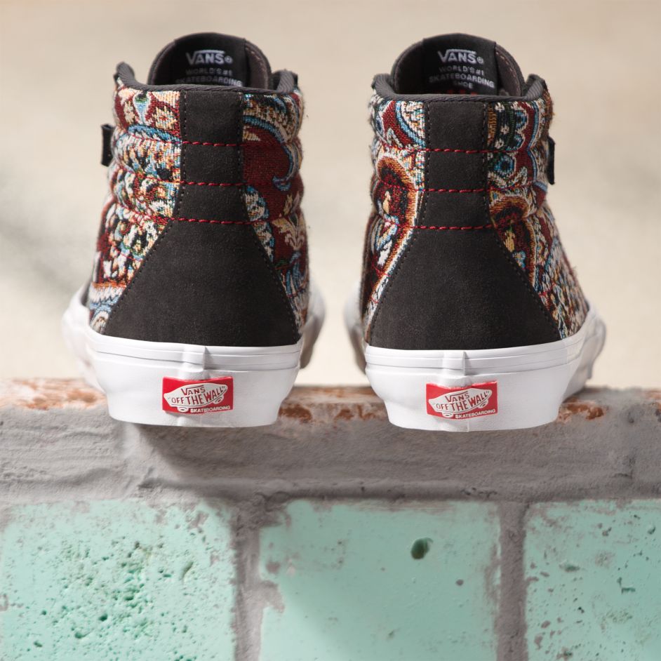 Raven Paisley Skate Sk8-hi Vans Skateboarding Shoe Back