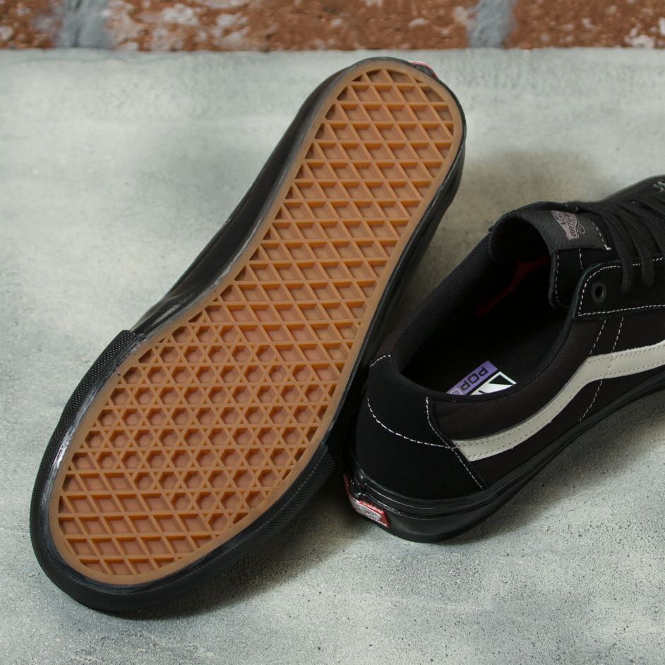 Black Skate Sk8-Low Vans Skateboarding Shoe Bottom