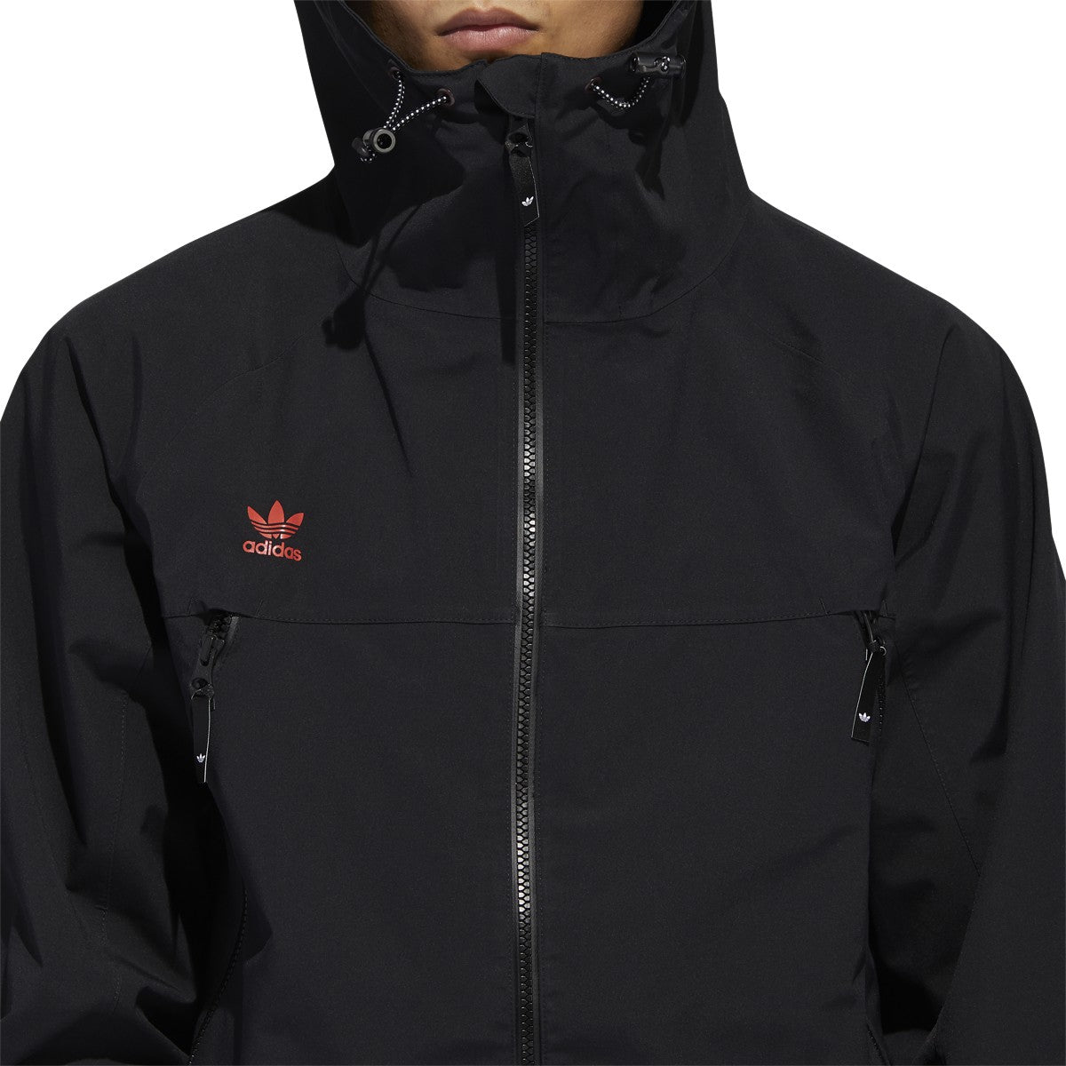 Black 3-Layer 20K Adidas Snowboarding Jacket Detail