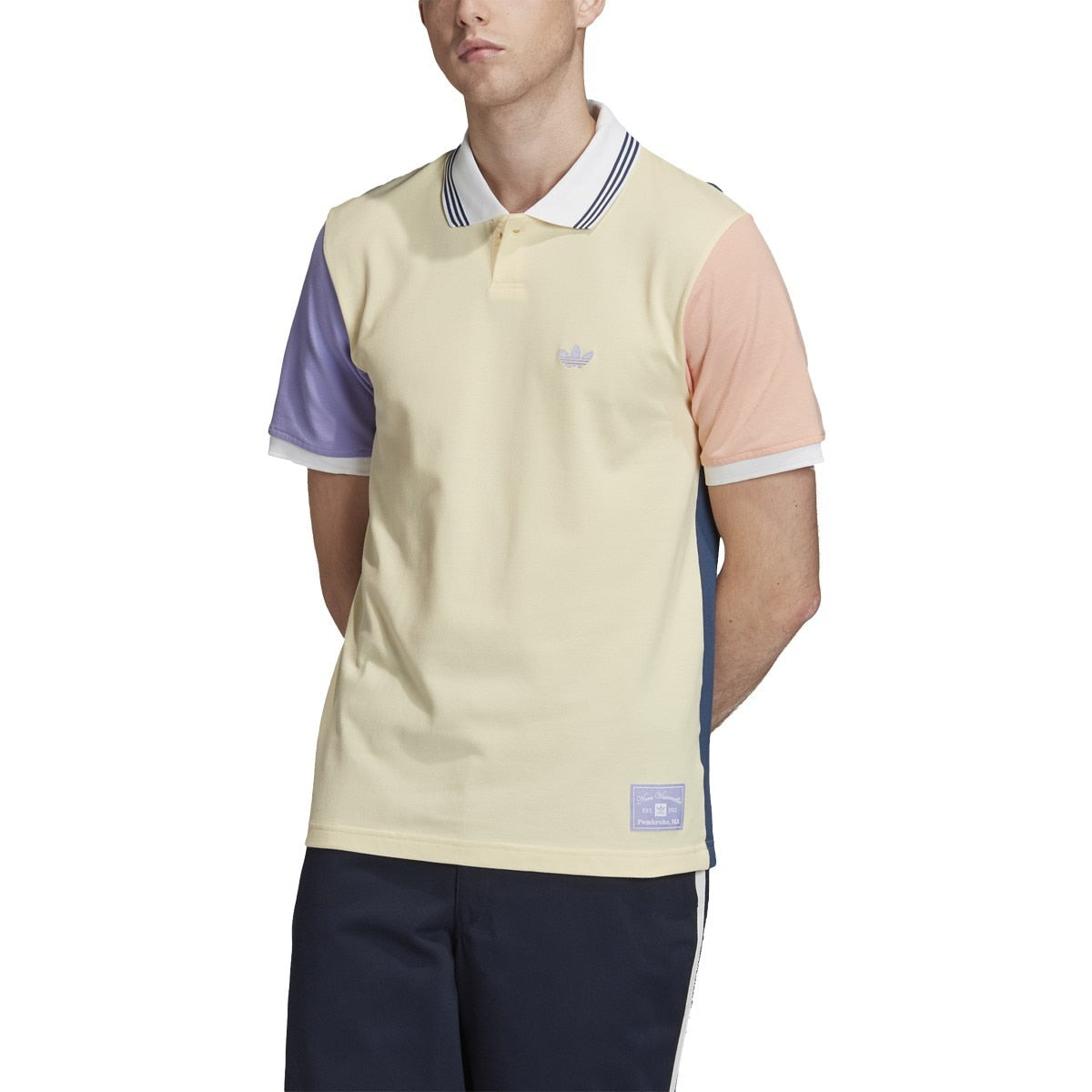 Adidas Nora Vasconcellos Polo Shirt - Mist Sun/Glow Pink/Light Purple/Night Marine