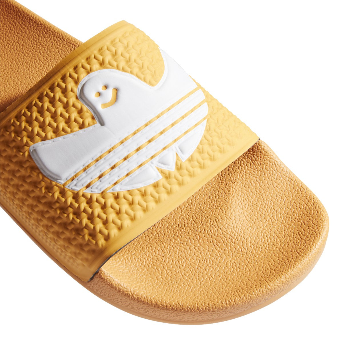 Hazy Orange Shmoofoil Adidas Slides Detail