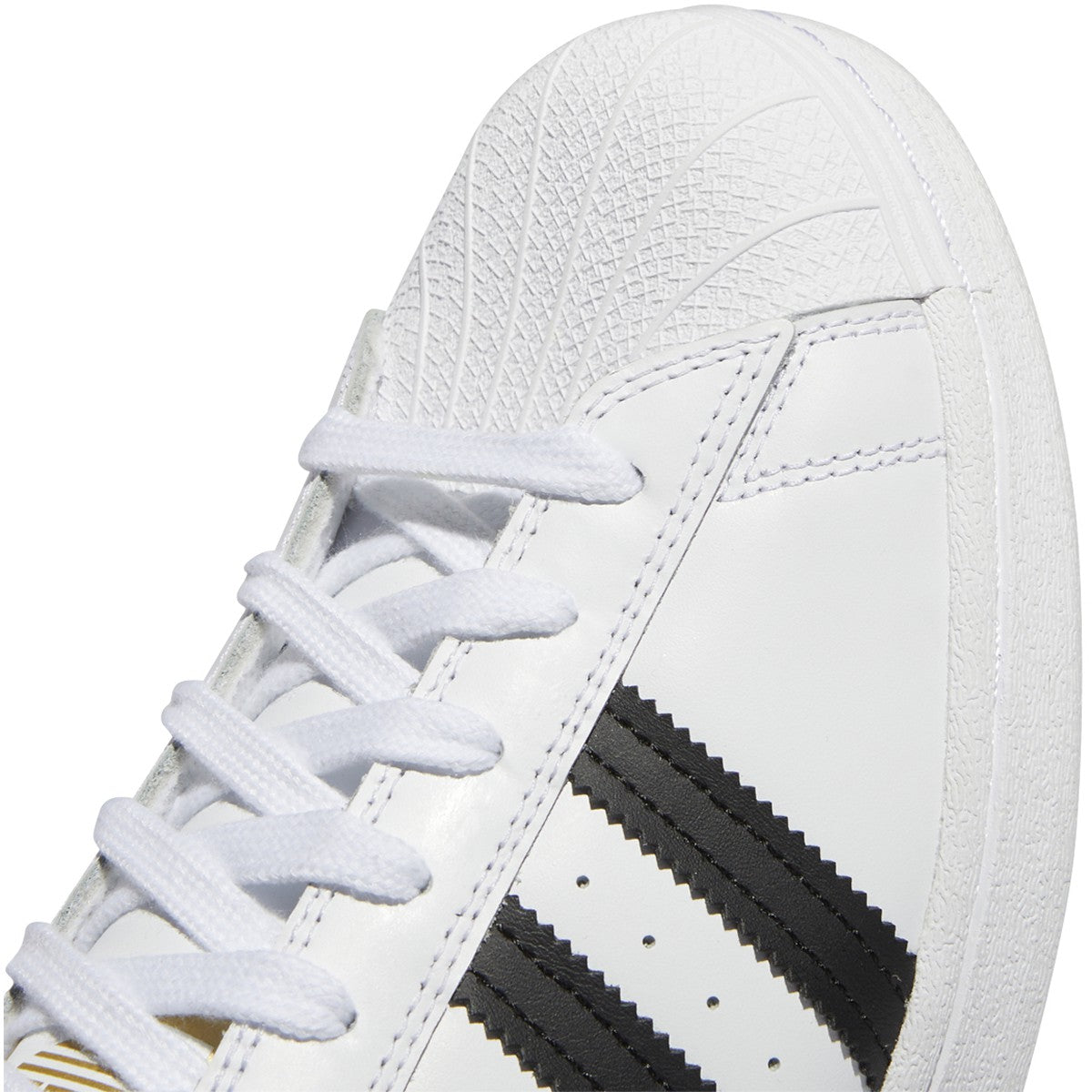 White Leather Superstar ADV Adidas Skateboard Shoe Detail