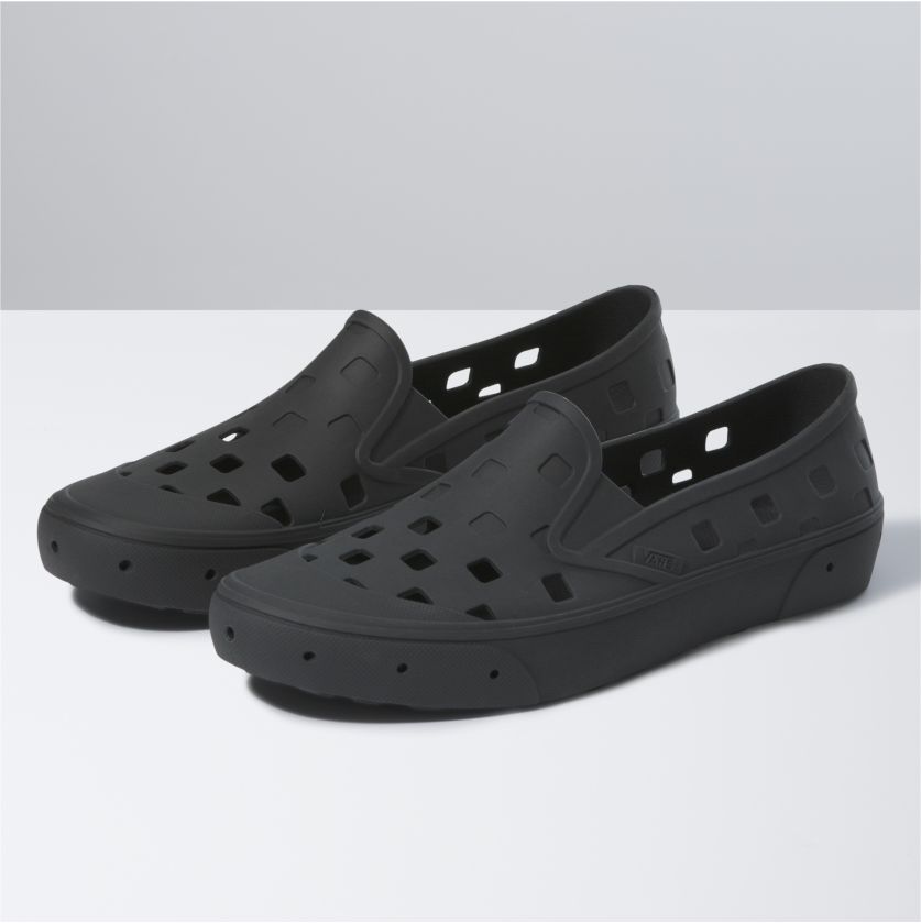 Black Trek Slip-On Vans Croc Shoes