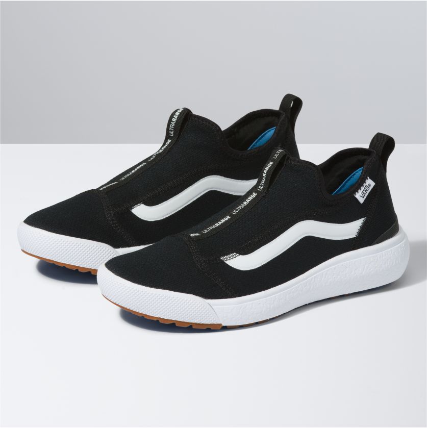 Black/True White Knit UltraRange Vans Slip On