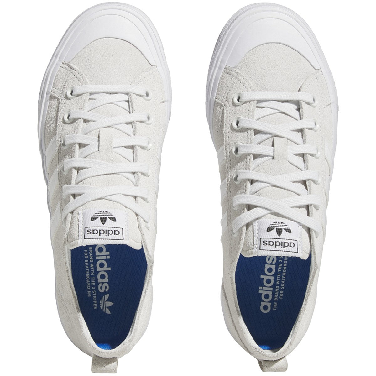 Crystal White Nizza Low ADV Adidas Skateboarding Shoe Top