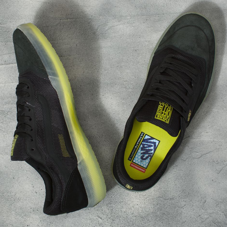 Black/Sulphur AVE Pro Vans Skateboarding Shoe Top