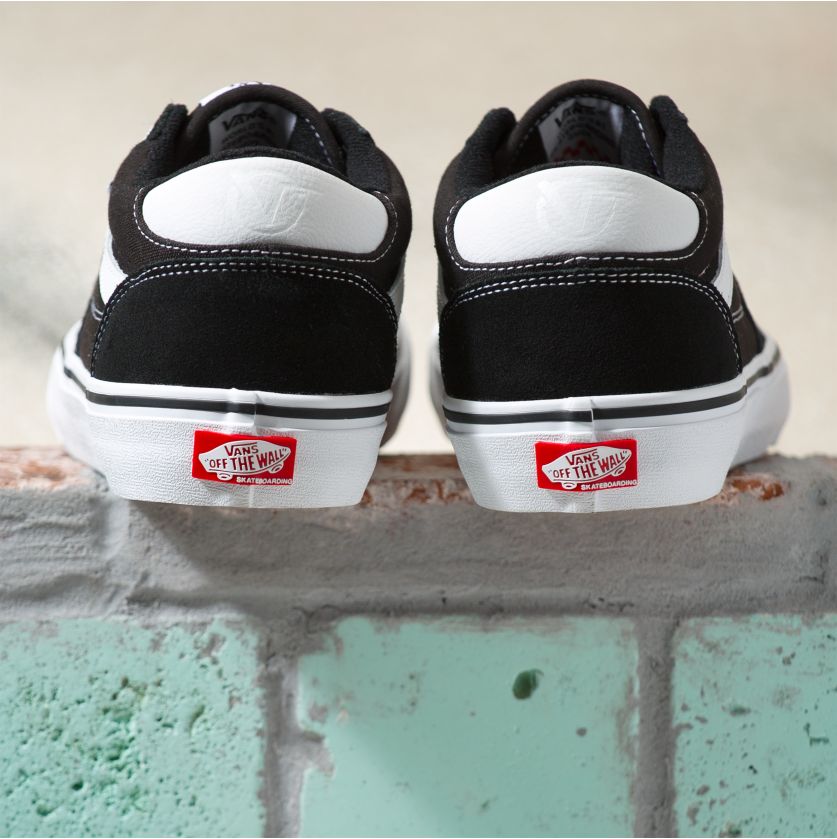 Black/White Rowan Zorilla Vans Skateboard Shoe Back