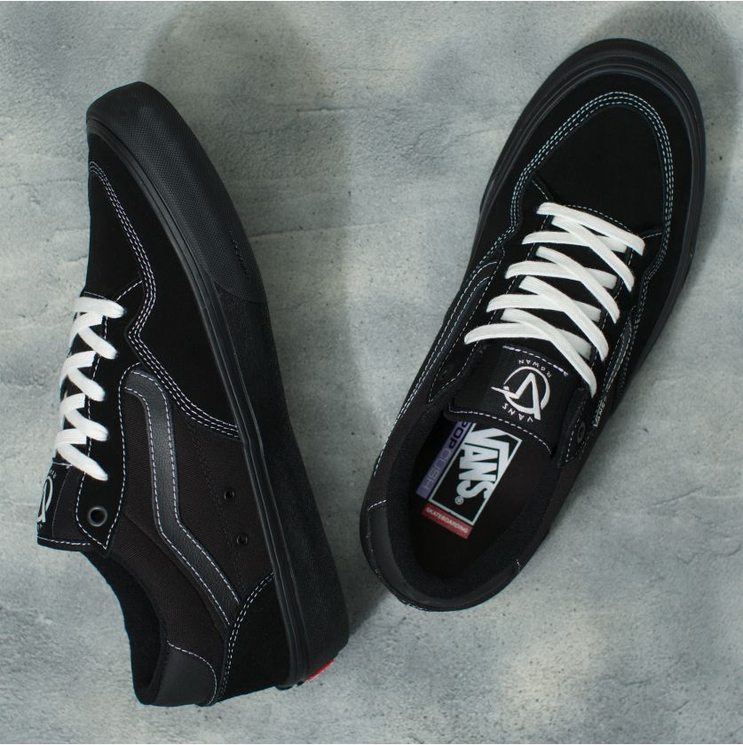 Black Rowan Vans Skateboarding Shoe Top