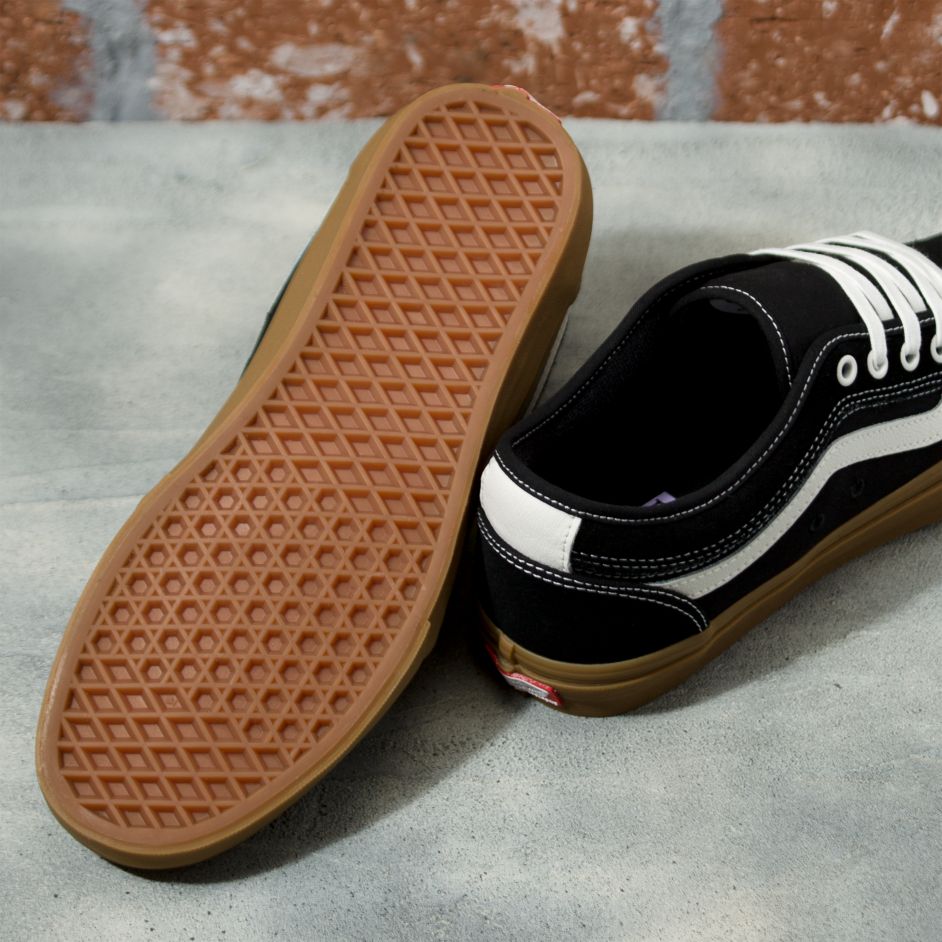 Black/Gum Chukka Low Sidestripe Vans Skateboarding Shoe Bottom