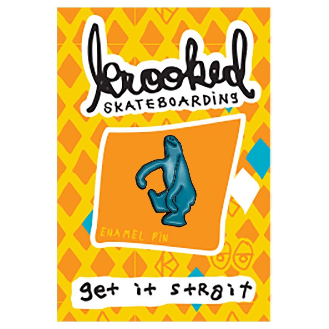 Krooked Shmoo Enamel Lapel Pin - Blue/Black