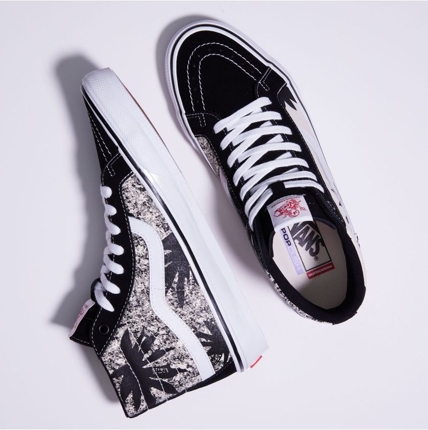 88' Black Palms Jeff Grosso Vans Skate Sk8-hi Skateboard Shoe Top