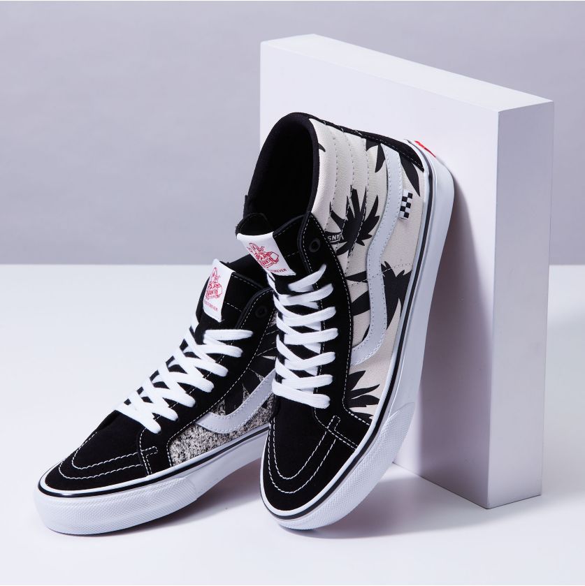 88' Black Palms Jeff Grosso Vans Skate Sk8-hi Skateboard Shoe Front