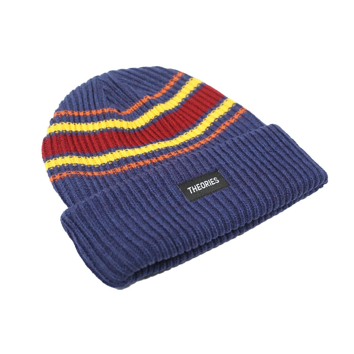 Cool Blue Burst Stripe Theories Brand Beanie