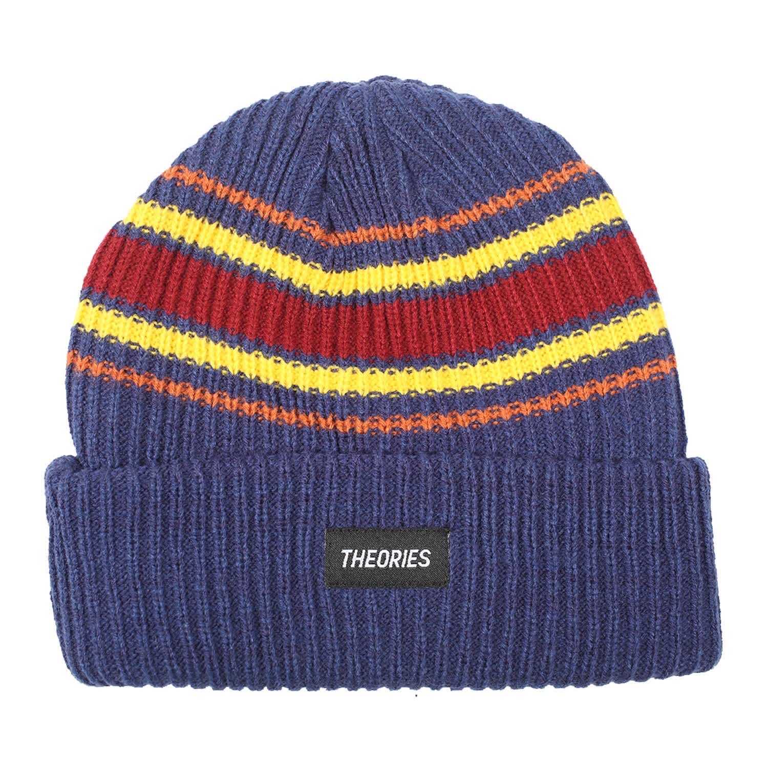 Cool Blue Burst Stripe Theories Brand Beanie