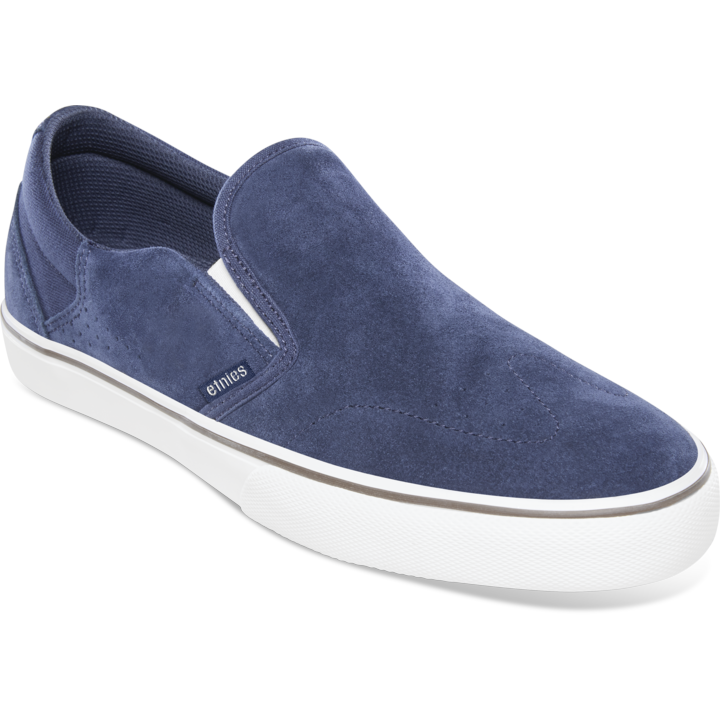 Navy Etnies Marana Slip Shoes Front