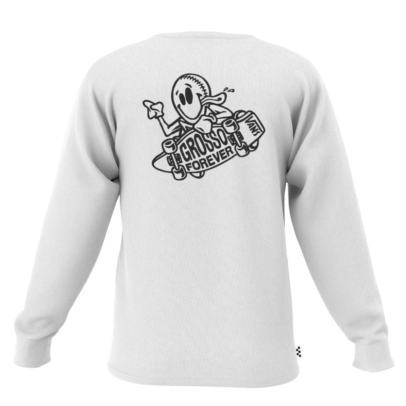 Jeff Grosso White Skate Vans Long Sleeve T-Shirt Back