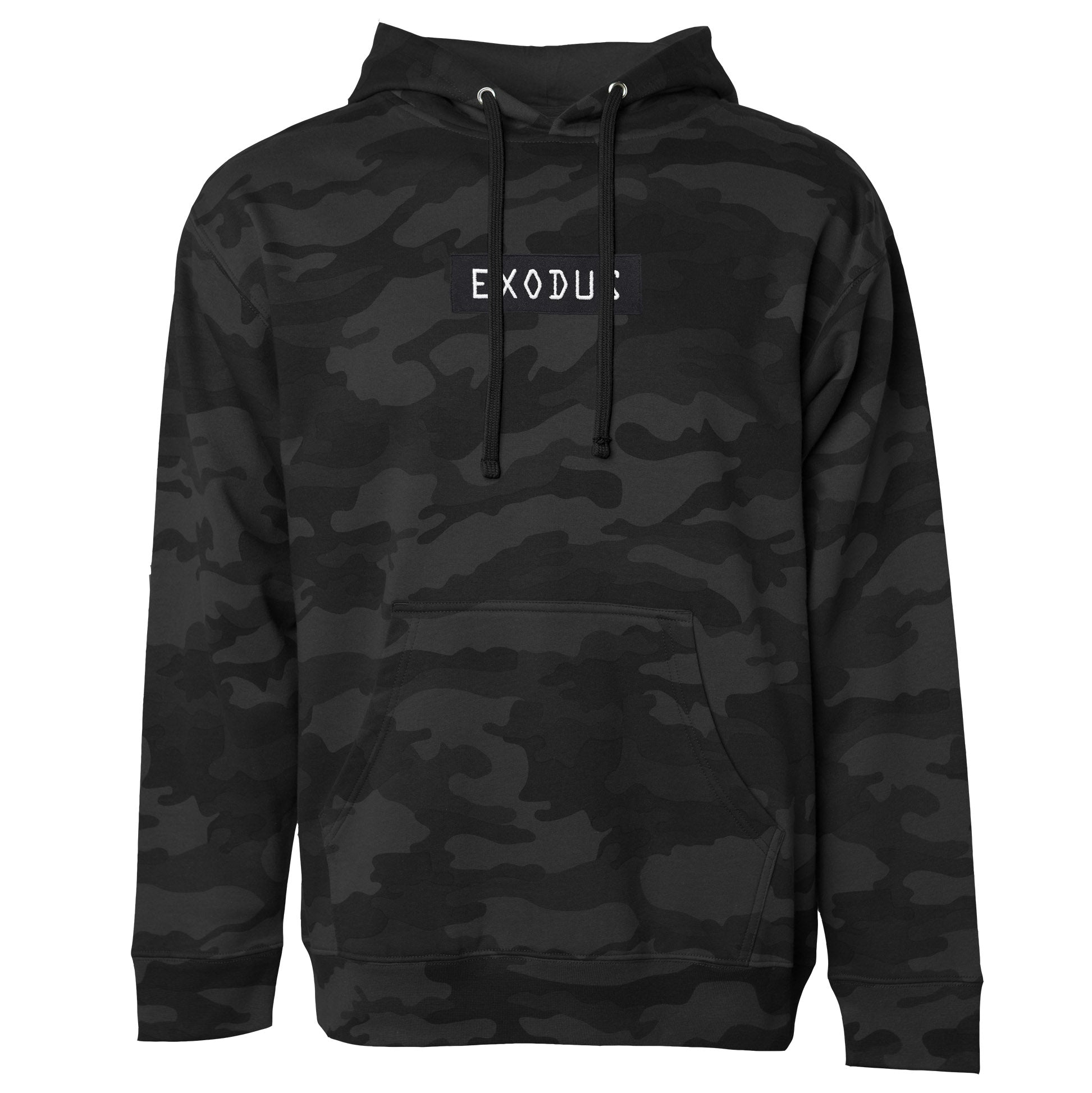 Exodus Black Camo Optical Embroidered Hoodie