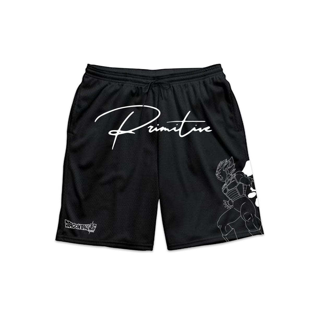 Black Vegeta Dragon Ball Super 2 x Primitive Skate Mesh Shorts