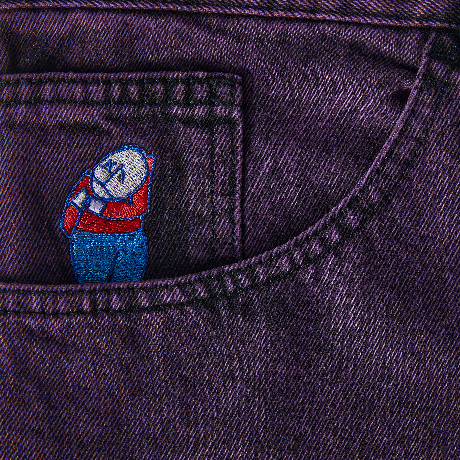 Purple Black Big Boy Polar Skate Co Jeans Detail