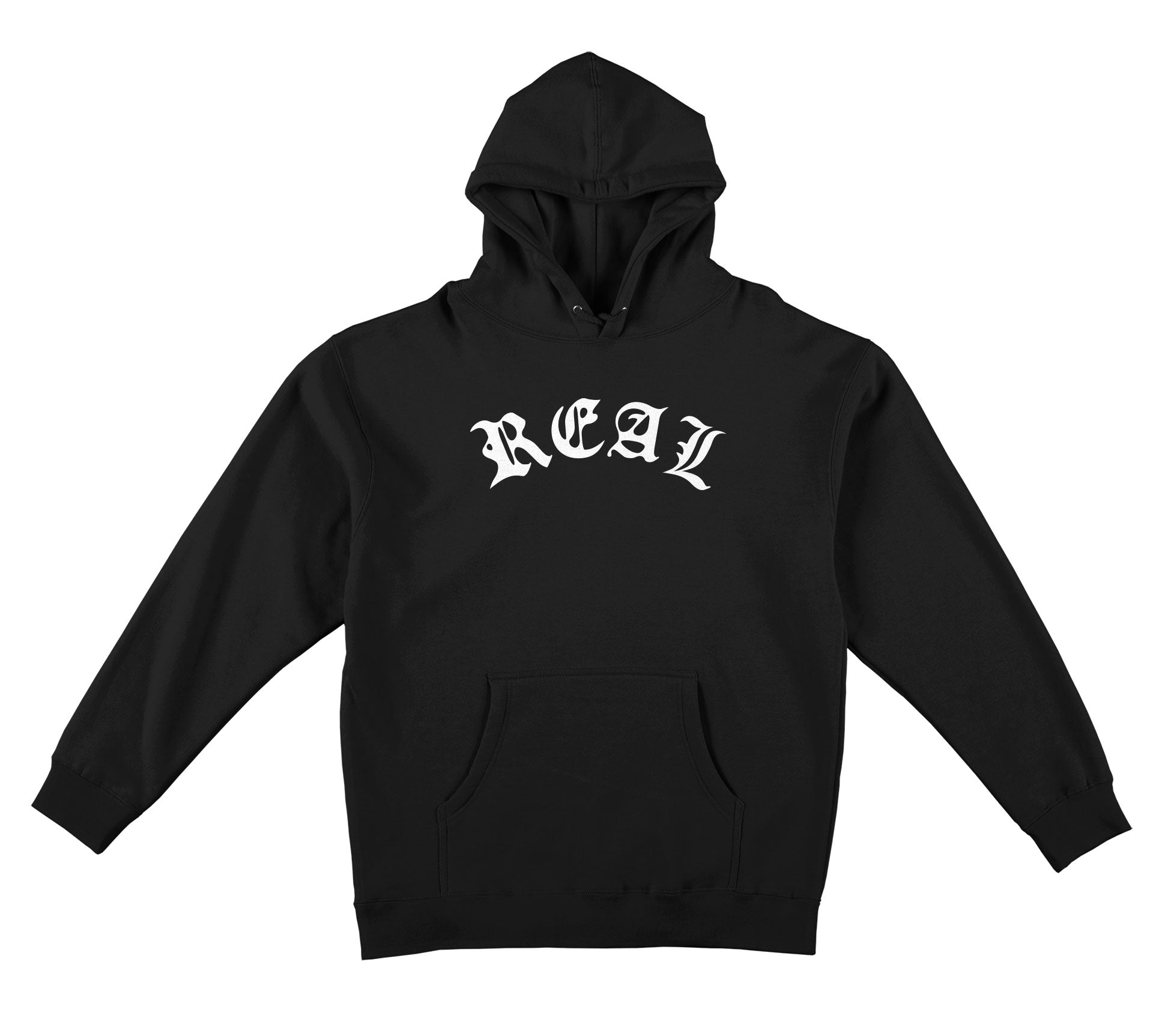 Black Real Skateboards Script Hoodie