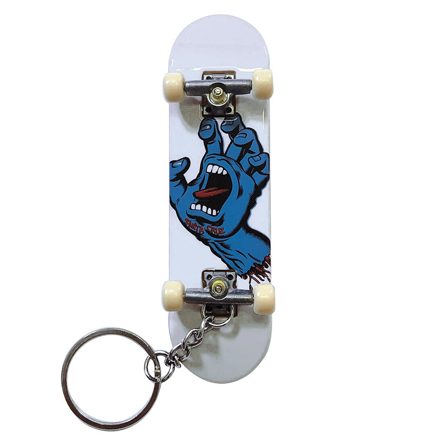 White Screaming Hand Santa Cruz Fingerboard Key Chain