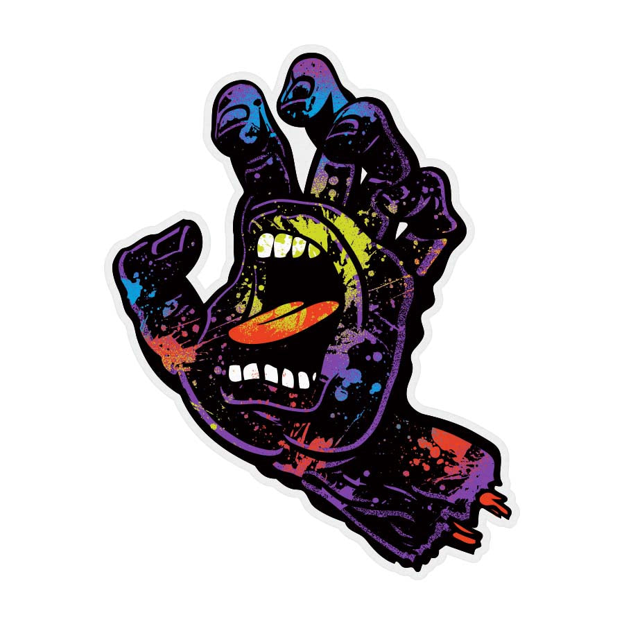 Hand Splatter Mylar Santa Cruz Screaming Hand Sticker