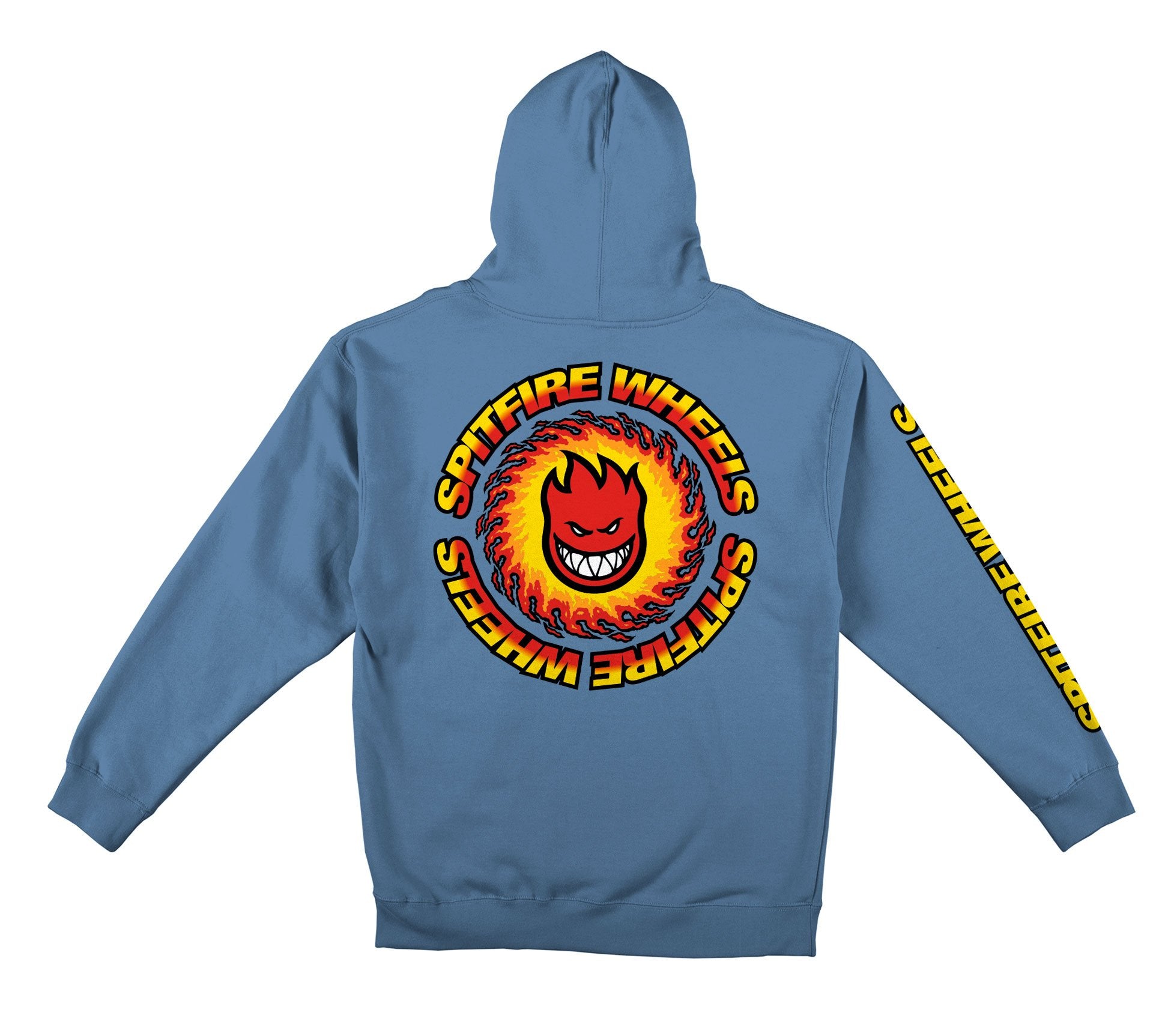 Silver Blue OG Fireball Spitfire Wheels Hoodie Back