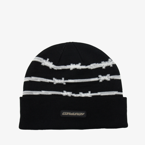 Black Barbwire Corduroy Alcatraz Snowboard Beanie