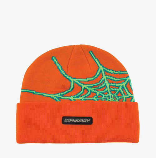 Corduroy Web Beanie - Orange