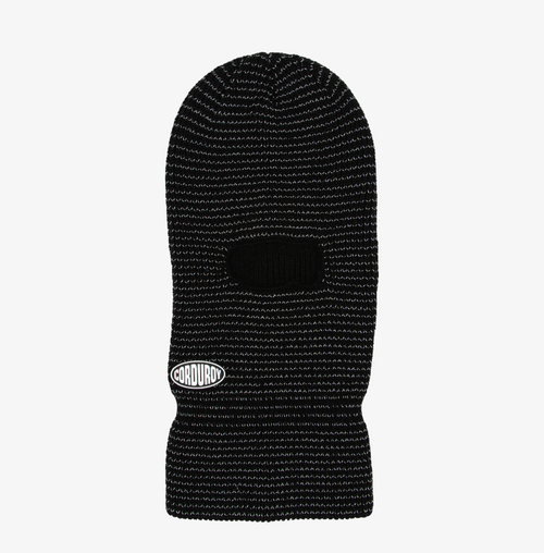 Black reflective Corduroy Skimask