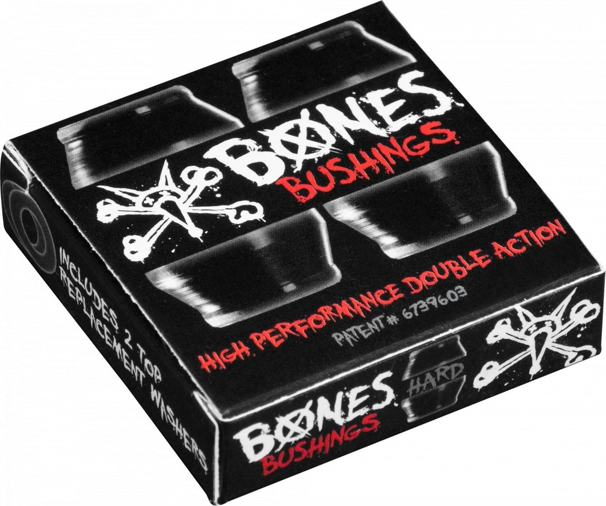 Bones Black Hardcore Skateboard Bushings W/Washers - Hard