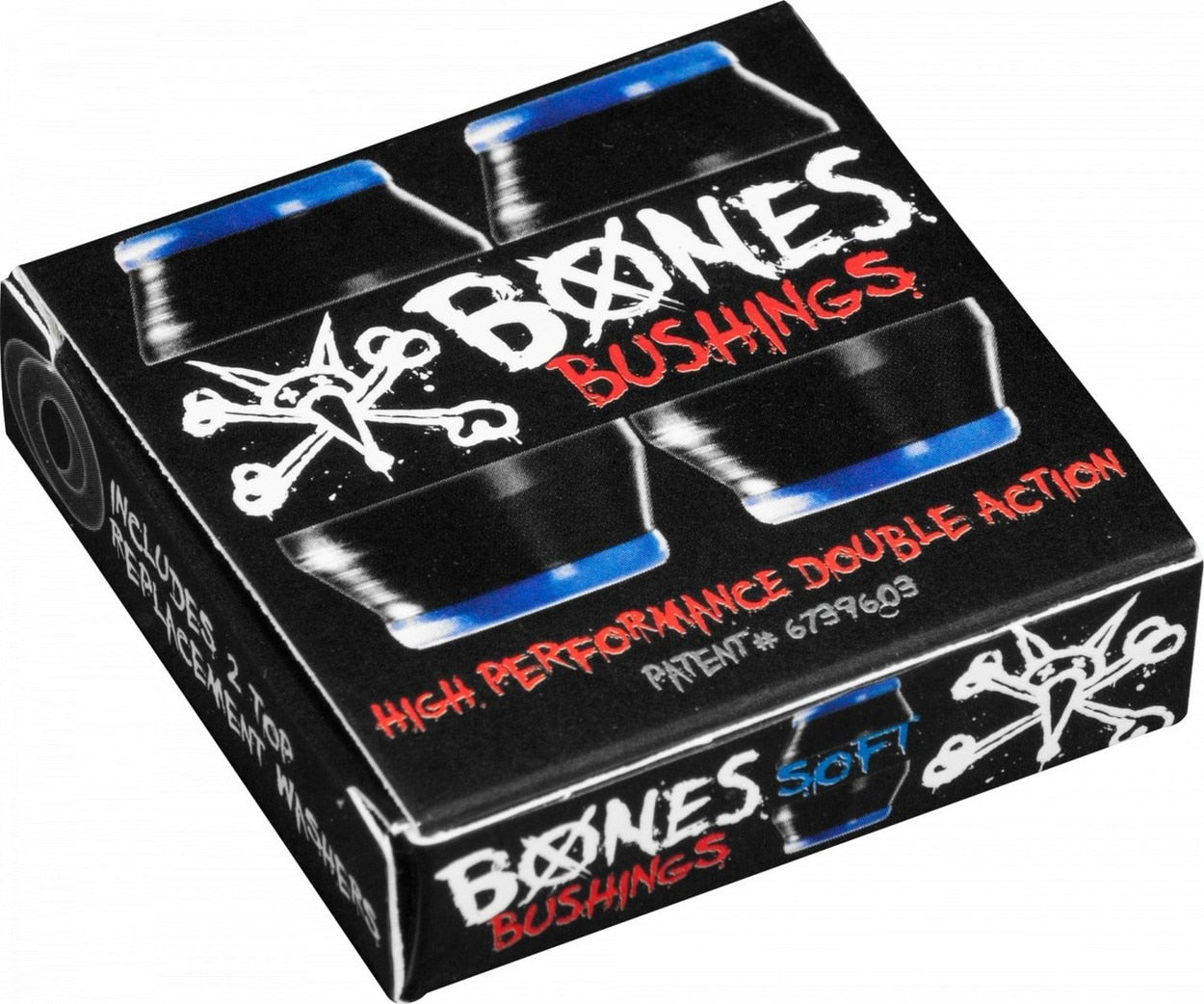 Bones Black Hardcore Skateboard Bushings W/Washers - Soft