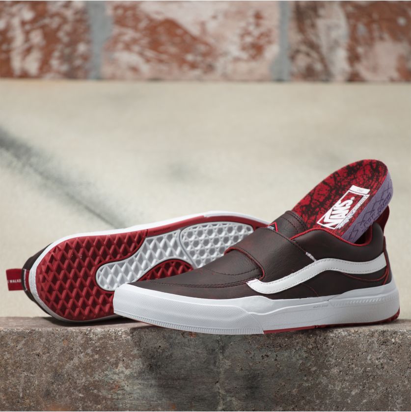 Red Leather Kyle Walker Pro 2 Vans Skateboard Shoe