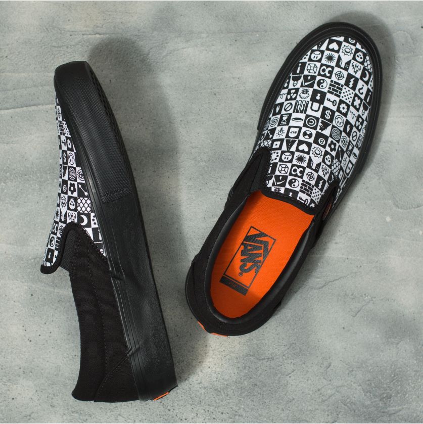 Black Cult BMX Vans Checkerboard Skateboard Shoes Top