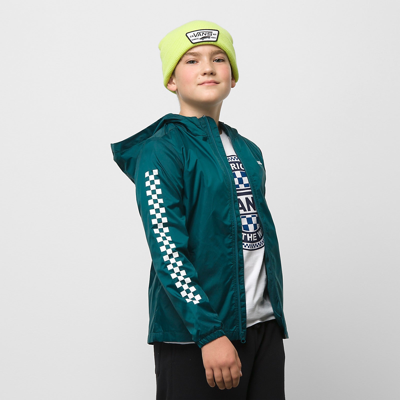 Deep Teal Kids Garnett Vans Windbreaker Jacket