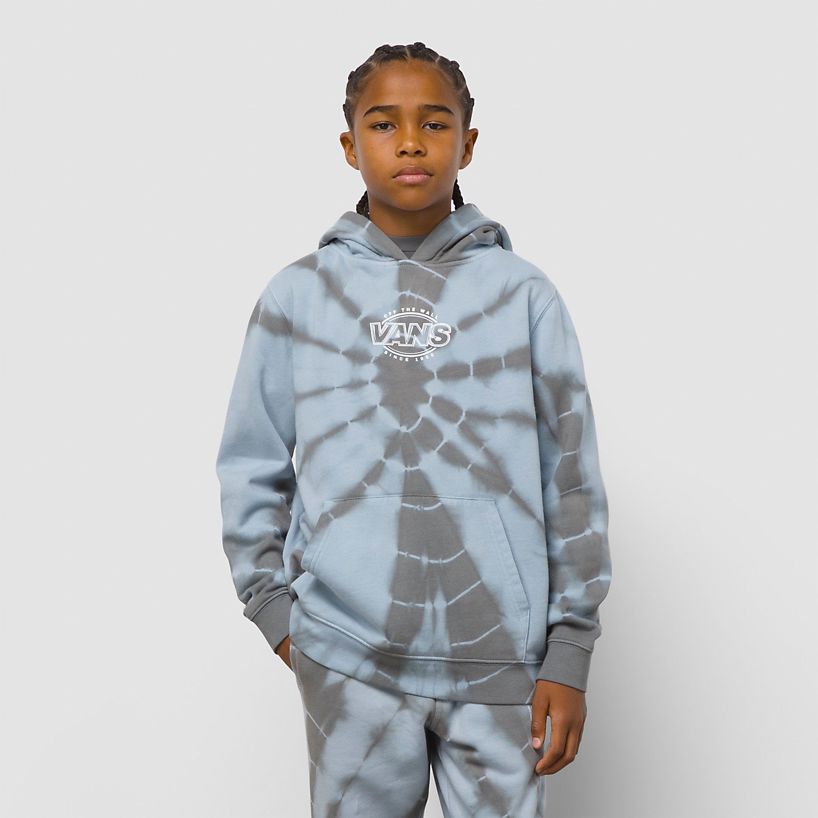 Ashley Blue Tie Dye Vans Kids Logo Hoodie