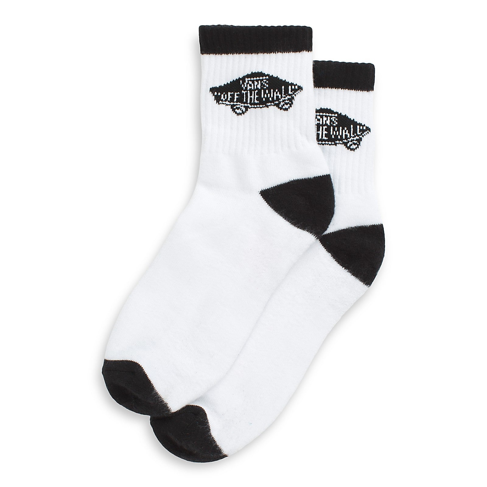 White/Black Half Art Vans Crew Socks