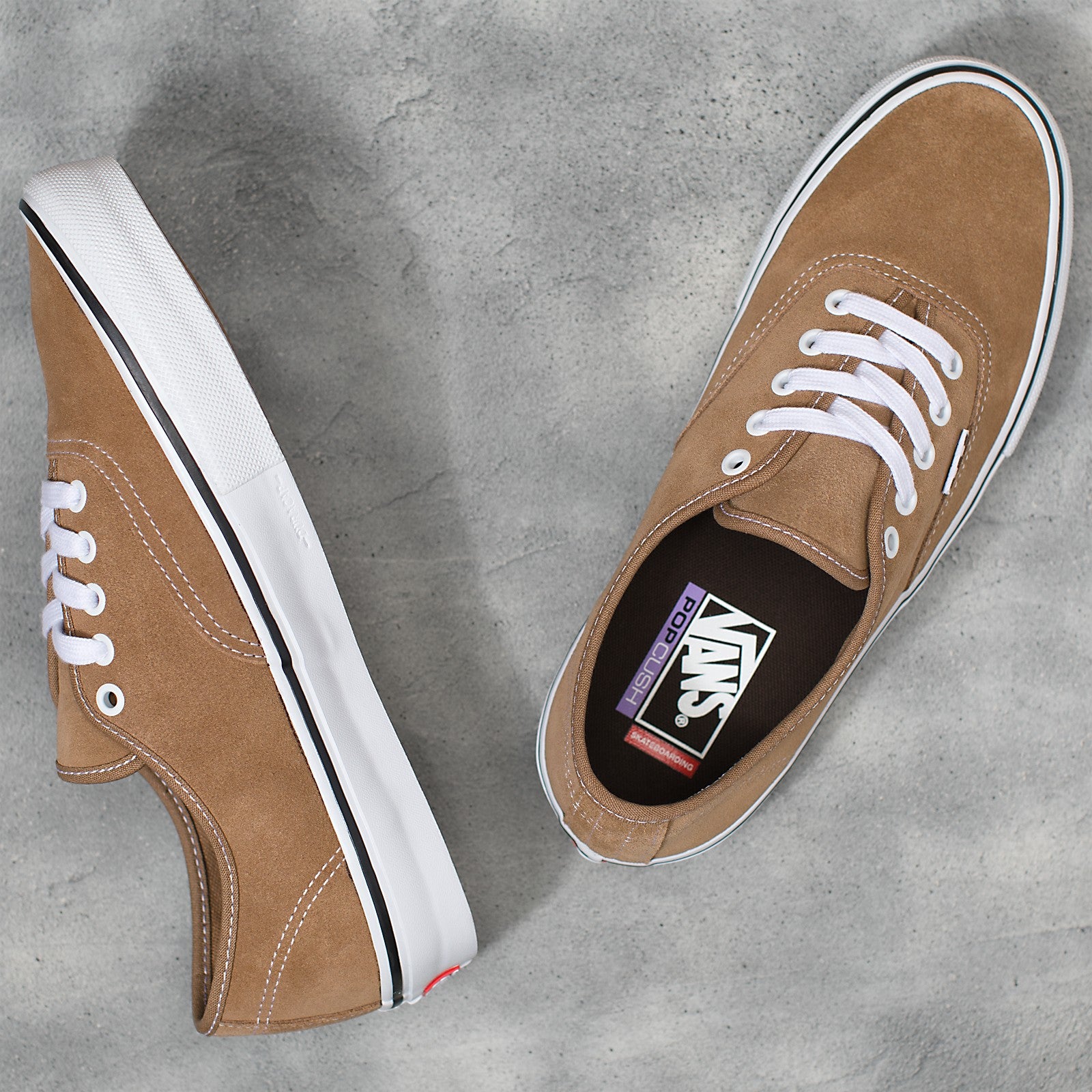 Tobacco Suede Skate Authentic Vans Skateboard Shoe Top