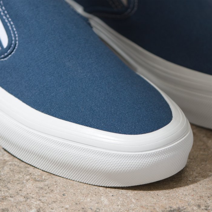 Wrapped Dark Denim Vans Skate Slip-On Shoe Detail