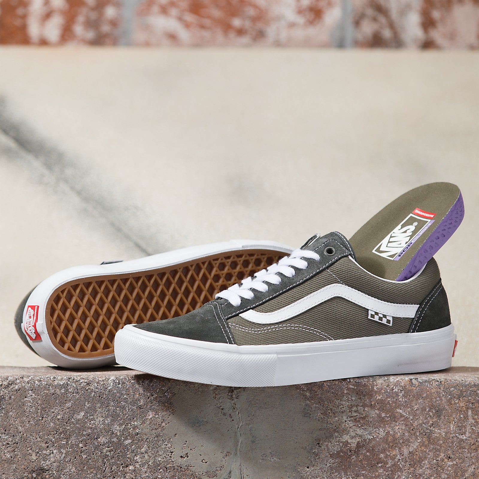 Grape Leaf Twill Skate Old Skool Vans Skateboard Shoe