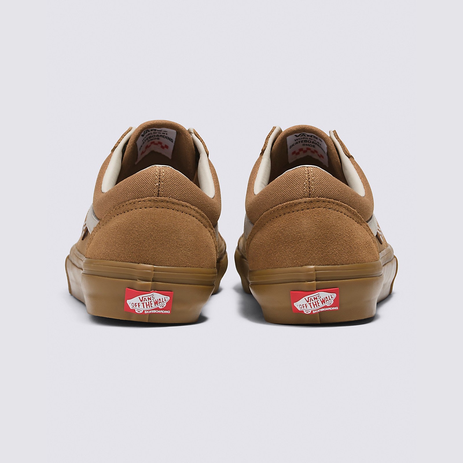 Light Brown/Gum Skate Old Skool Vans Skateboard Shoes Back