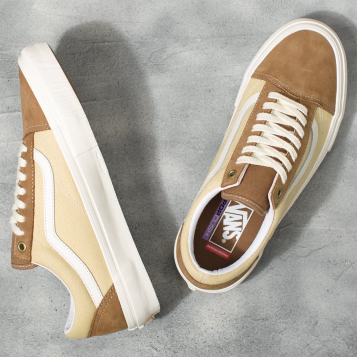 Brown Nubuck/Canvas Vans Skate Old Skool Shoe Top