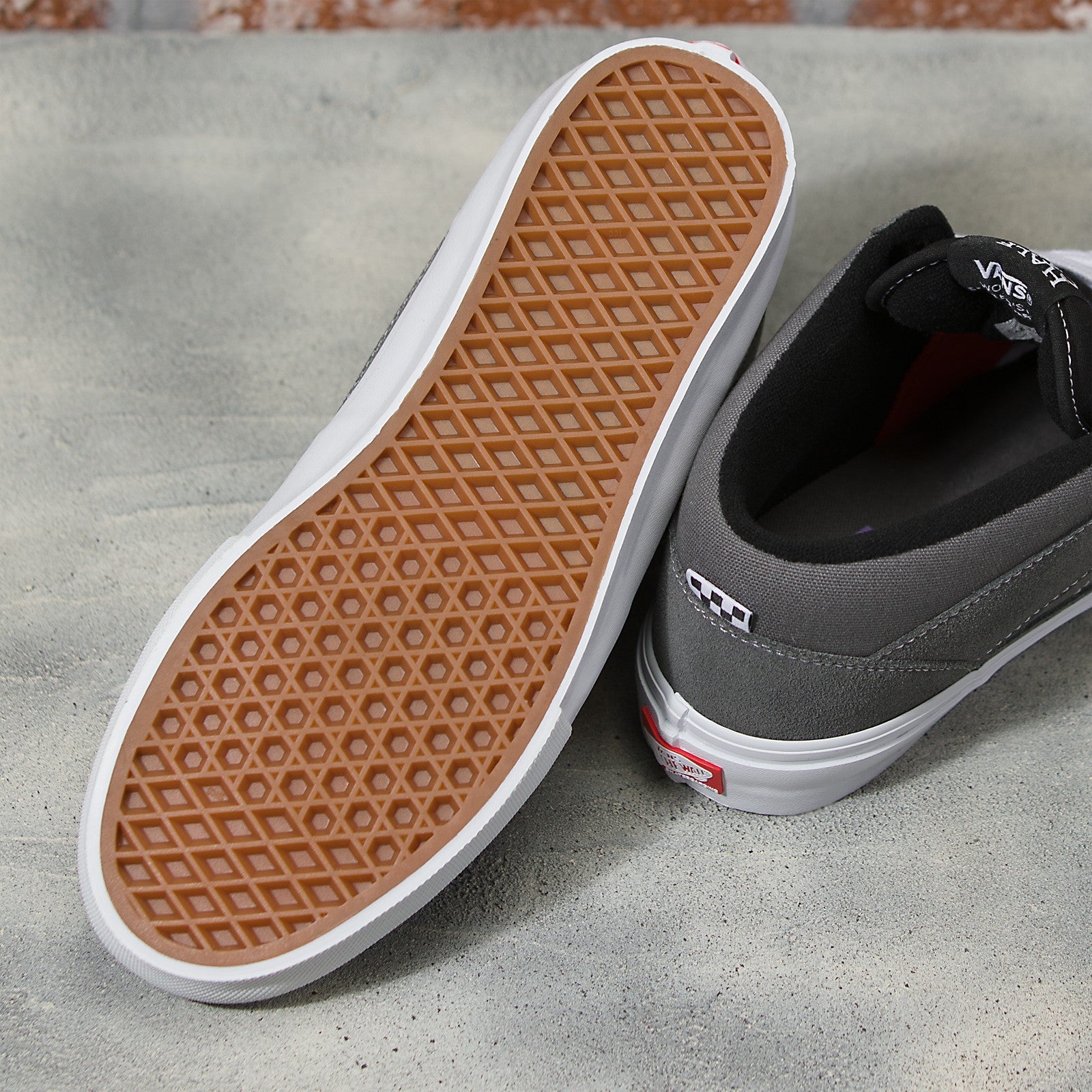 Grey/White Skate Half Cab Vans Skateboard Shoe Bottom