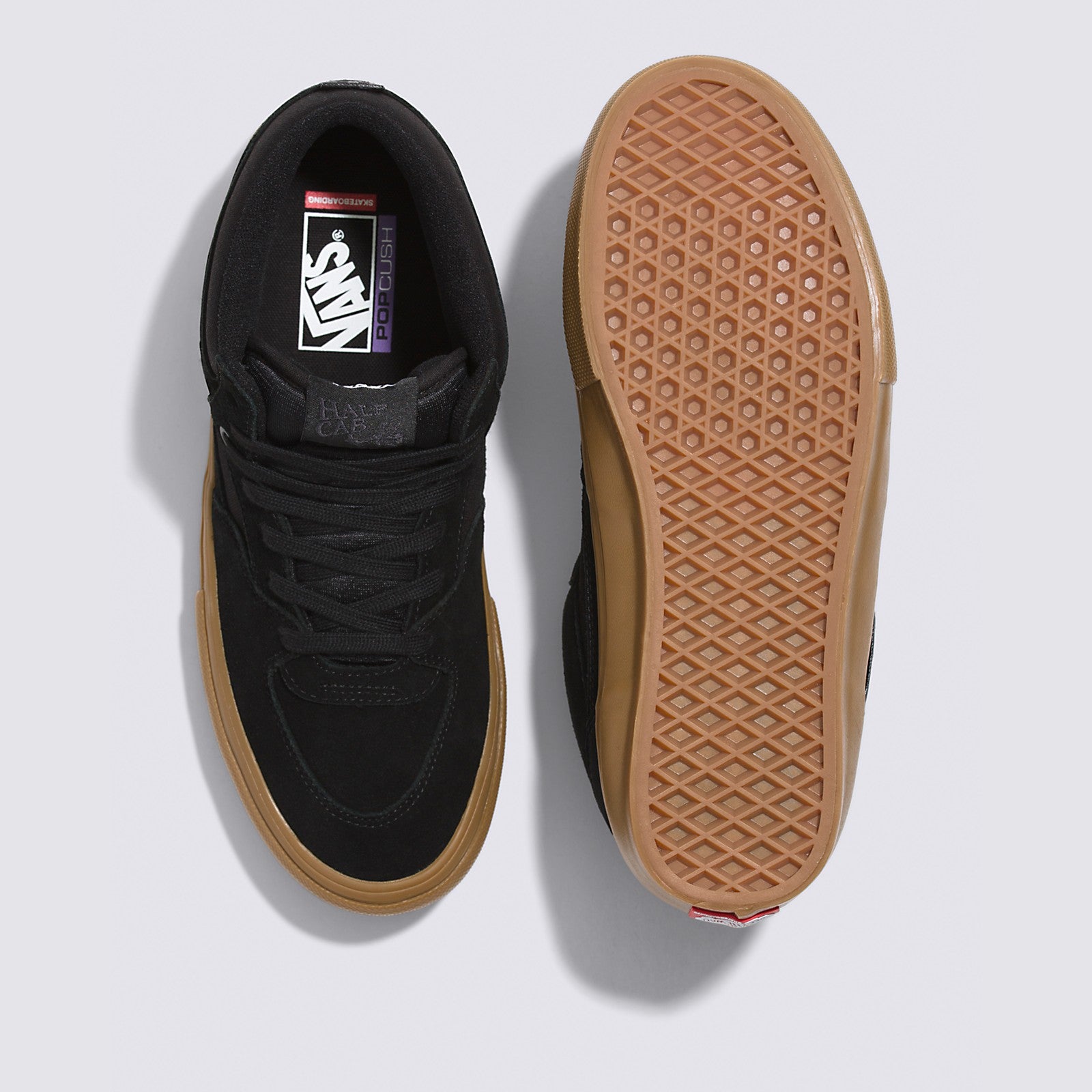 Black/Gum Skate Half Cab Vans Skate Shoe Bottom