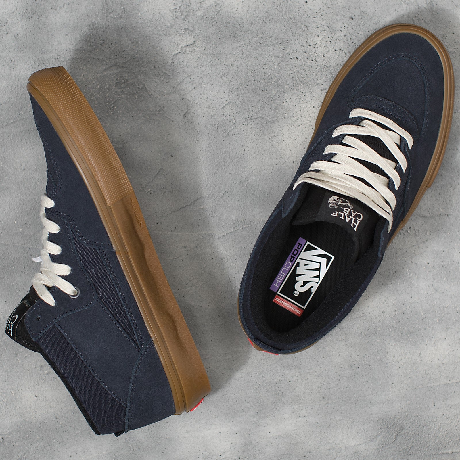 Navy/Gum Vans Skate Half Cab Skateboard Shoe Top