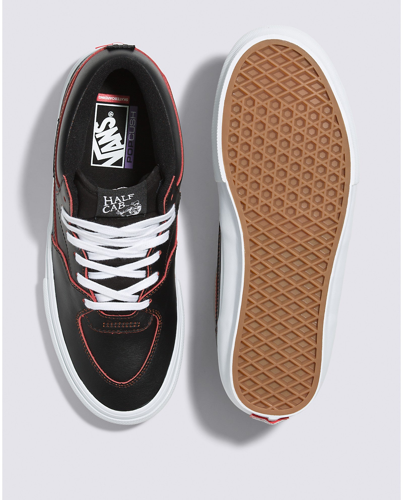 Black/Orange Wear-Away Vans Skate Half Cab Shoe Top/Bottom