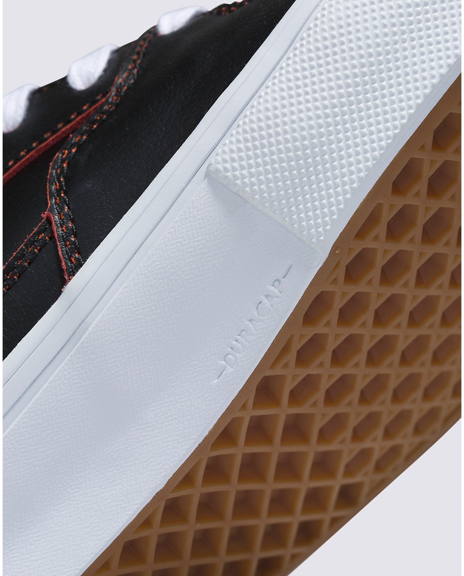 Black/Orange Wear-Away Vans Skate Half Cab Shoe Detail